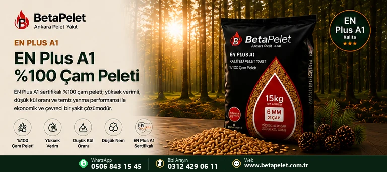 EN Plus A1 çam peleti ürün bilgilendirme görseli - Beta Pelet