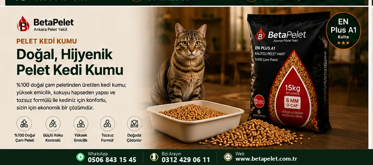 Doğal pelet kedi kumu ürün rehberi görseli - Beta Pelet