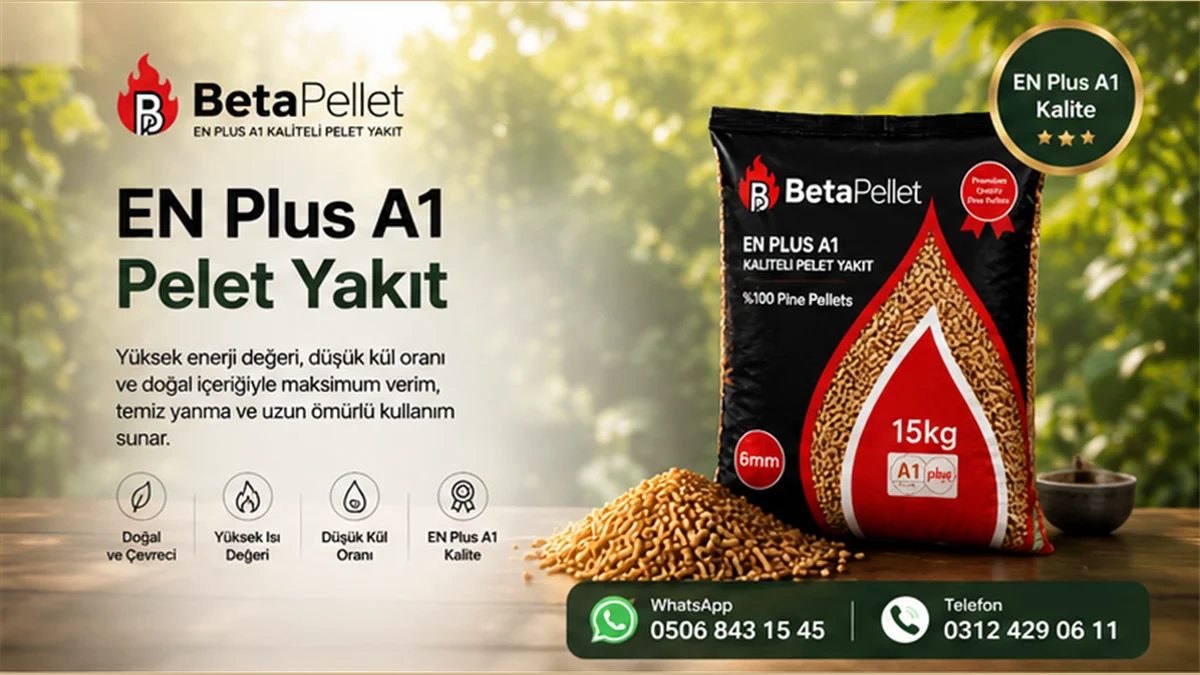 EN Plus A1 pelet kalite sınıfı dilini gösteren bilgilendirme görseli - Beta Pelet