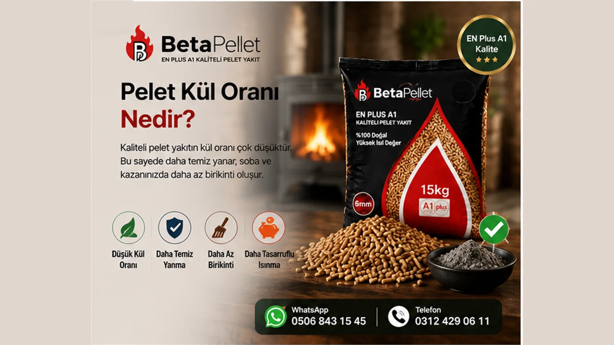Pelet kül oranı ve yanma kalıntısı bilgilendirme görseli - Beta Pelet